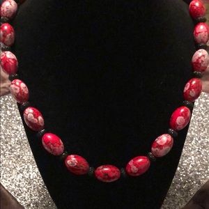 Bracelet, necklace and earrings